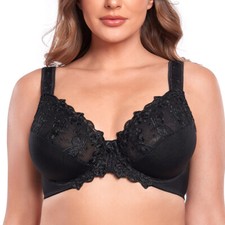 Image of UK Ladies Full Cup Underwired Bra Plus Size Firm Hold Lace Large Non Padded New