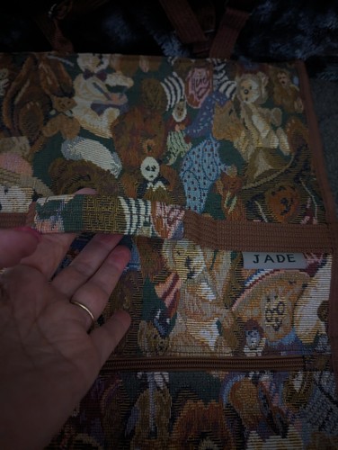 JADE Teddy Bear Tapestry Travel Tote Bag 22"x13" with Wheels. Carry-on, Suitcase - Bild 3 von 7