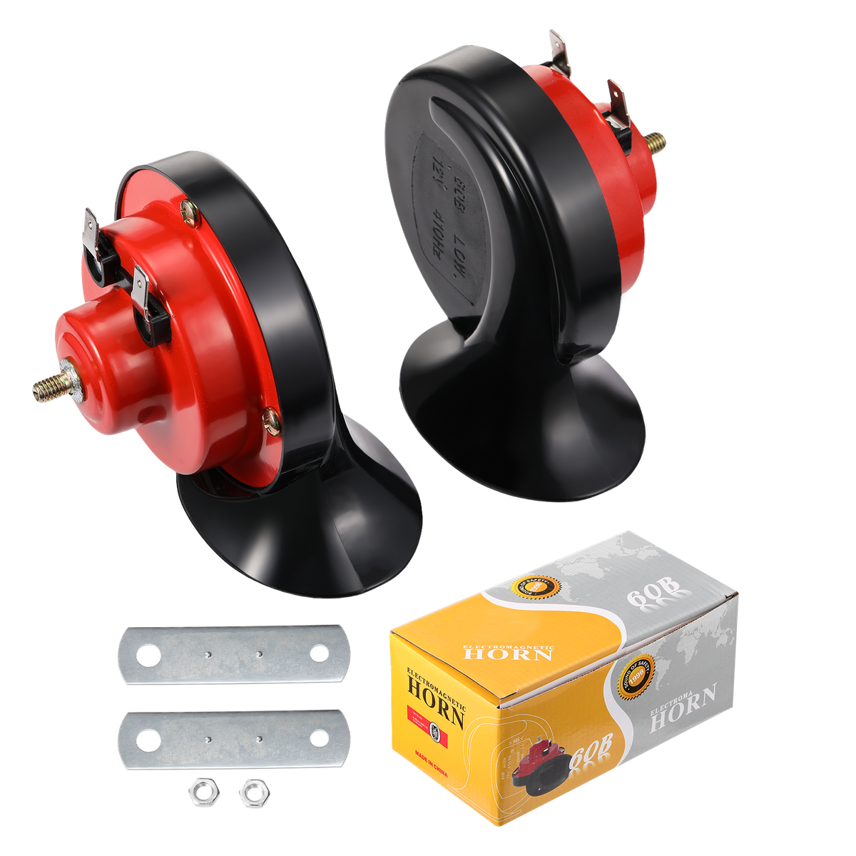 MiOYOOW 300DB Train Horn, 12V/24V Electric Air Horn Super Loud Waterproof Raging Sound Snail Horn for Trucks Cars Motorcycle Cycling Boats