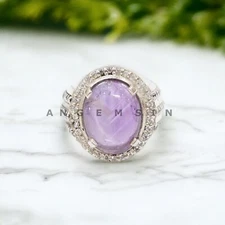 Alexandrite Gemstone With 925 Sterling Silver Grooms Ring For Men's #AL23