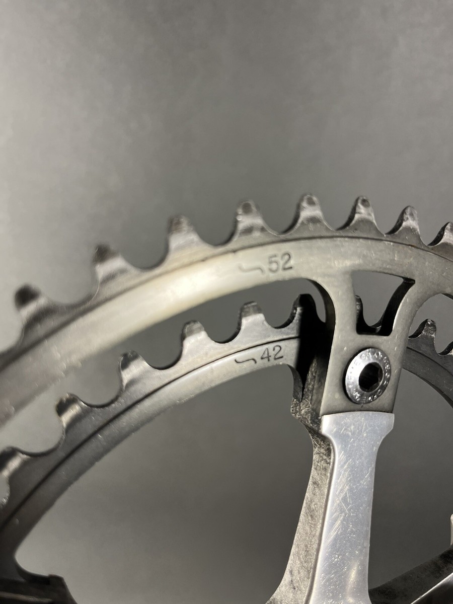 Pédalier Ancien Ofmega/Bianchi - 170 Mm, Double Plateau 52/42T, BCD 130 - Conique Carré - Occasion