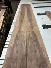 Walnut Raw Wood Veneer 2 sheets 97'' x 8'' 418D