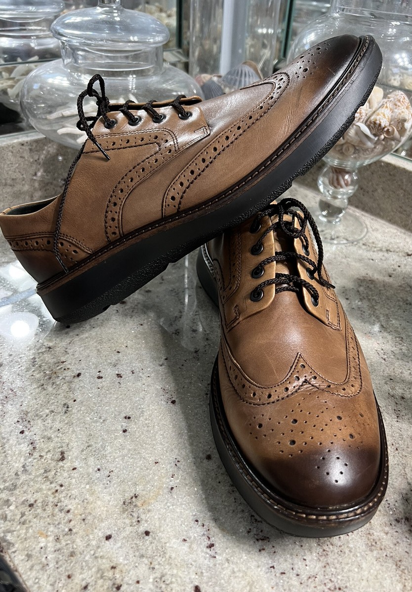 Ecco Tan Brogue Wingtip Oxford Shoes Tan Brown EUc 46/ 12  display picture 3