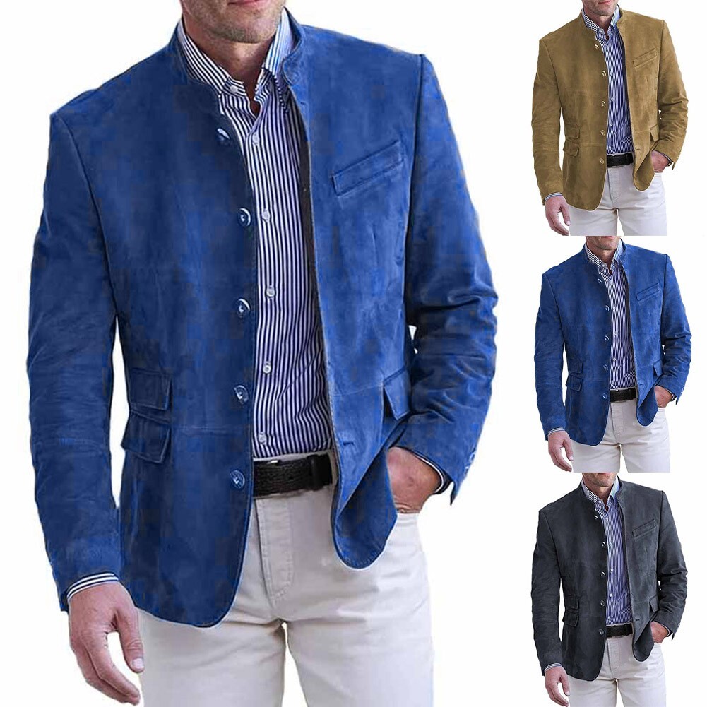 Giacche uomo autunno inverno stile inglese vintage con bottoni fila singola