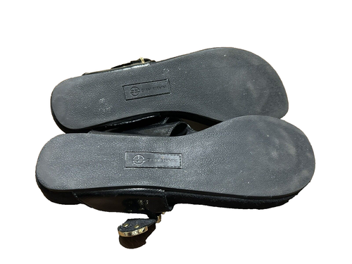 Giani BerniniI Black Rivver Wedge Slip On Thong Sandals Buckle Womens 10M - Picture 10 of 10