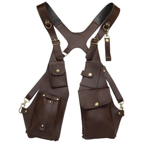 Hombres Mujeres Vintage Correa de Cuero Axilas Bolso Cuadrado de Hombro Bolso para Teléfono Móvil - Imagen 9 de 29