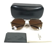 Coach Sunglasses HC7132 C7998 900574 Shiny Light Gold Frames w/ Gradient Lenses