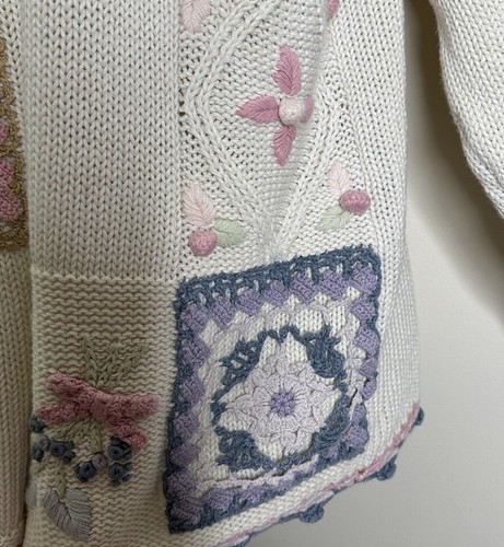 Suéter Vintage Mediano Algodón Crochet Abuelita Cuadrados Grandmacore Cottagecore Y2K - Imagen 4 de 23