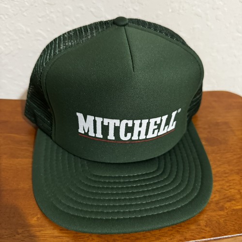 Mitchell Vntg SnapBack Trucker Hat Green Foam & Mesh Deadstock Designer Headwear