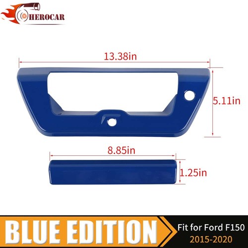 🌟 Para Ford F150 2015 2016 2017 Cubierta de manija de puerta trasera azul superpuesta con 2 orificios EE. UU. - Imagen 7 de 11