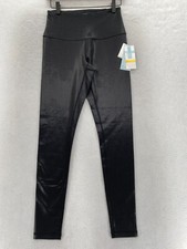 Zella Live In Yoga Compression Leggings Women's Small Black Dot Pearl Laminate