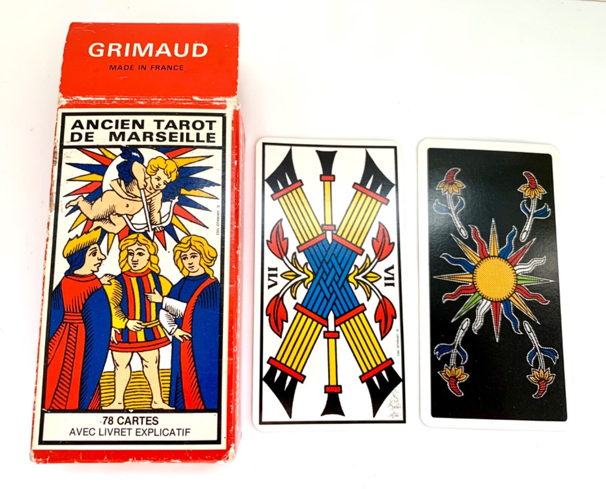 Vintage Tarot of Marseilles in Red Box by BP Grimaud, made