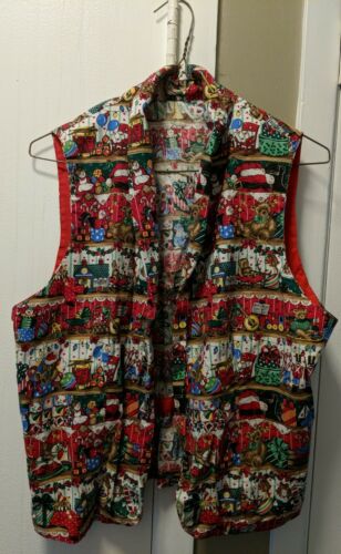 Vintage Christmas Vest HANDMADE Sz S/M Super Cute 
