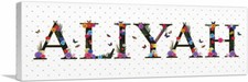 ARTCANVAS ALIYAH Girls Name Room Decor Panoramic Canvas Art Print