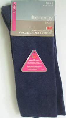 HUDSON Unisex H.Energy Touch Socken m. Plüschsohle jeansmel. Gr. 39-42  3er-Pack