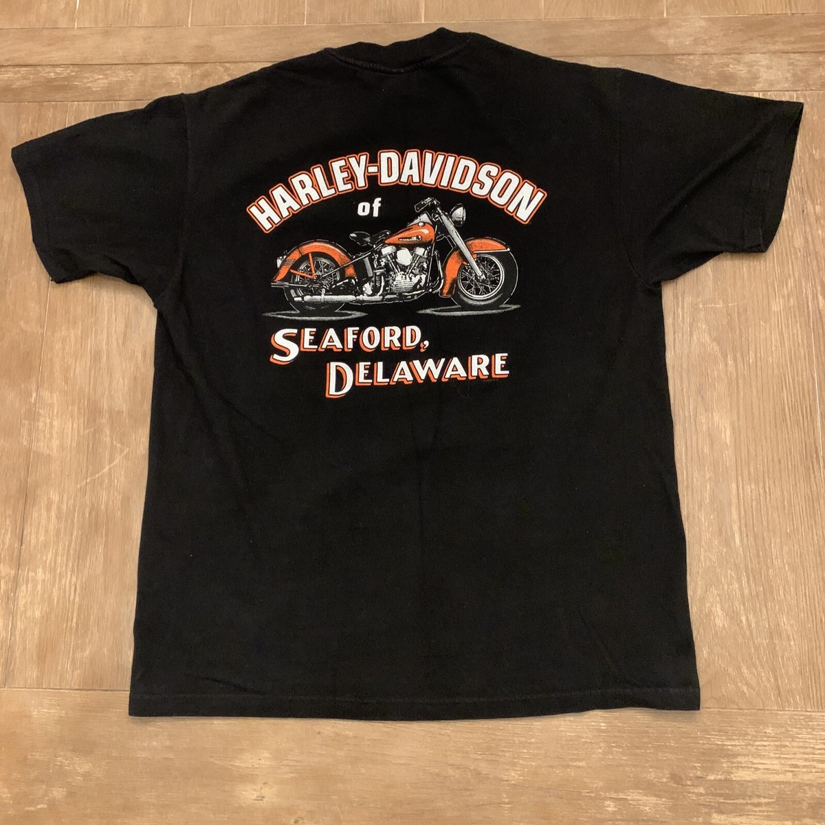 ◆Harley Davidson◆ Vintage Pigment Pocket Short Sleeve T-Sh VINTAGE Harley Davidson Shirt Size Large Black Street Tough