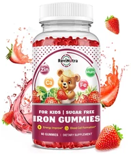 Iron Supplement Gummies for Kids - with Calcium, Zinc, Kids Multivitamin with Ir