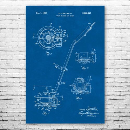 Weed Whacker Poster Patent Print Grounds Keeper Landscaper Gifts Tool Shed Decor - Picture 1 of 16