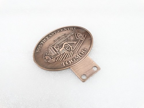 BRASS RADIATOR GRILL BADGE EMBLEM MONOGRAM FITS VINTAGE SOUTH EAST CENTRE TOGMOG - Picture 3 of 9