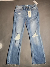 VIGOSS Denim Jeans Blue Womens 27 Distressed Stevie Crop Straight NWT
