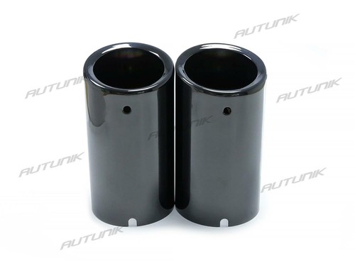 Titanium Black Exhaust Pipe Muffler Tips for VW Jetta 2013-2021 Tiguan 2017-2020 - Picture 9 of 11