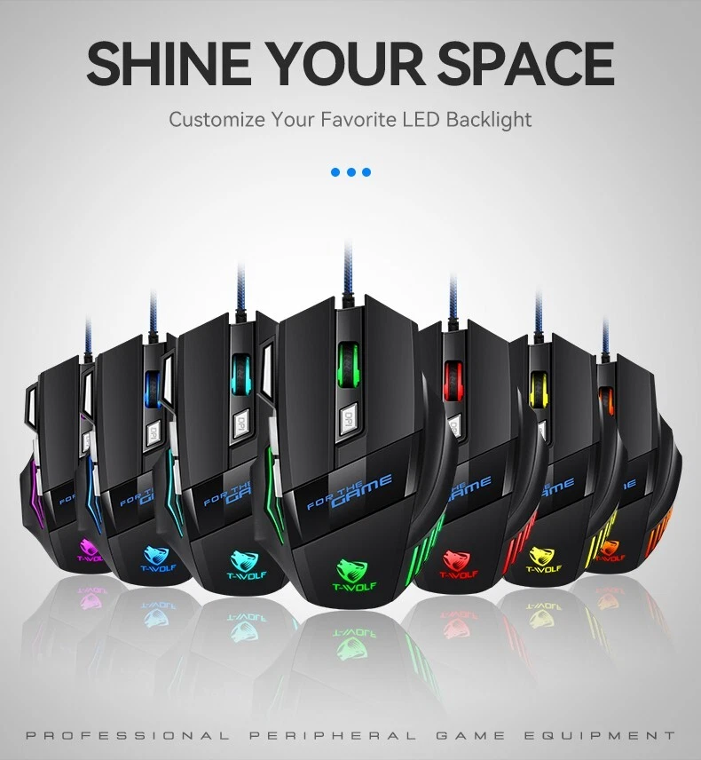 High Performance Wired Gaming Mouse RGB Spectrum Backlit Ergonomic Gaming  - Image 3 of 4