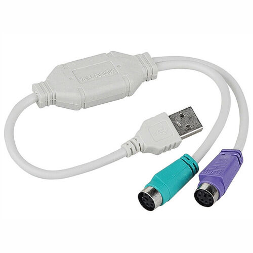 USB to 2 x PS/2 Adapter PS2 Female Keyboard and Mouse Adaptor Splitter Converter - Picture 6 of 7