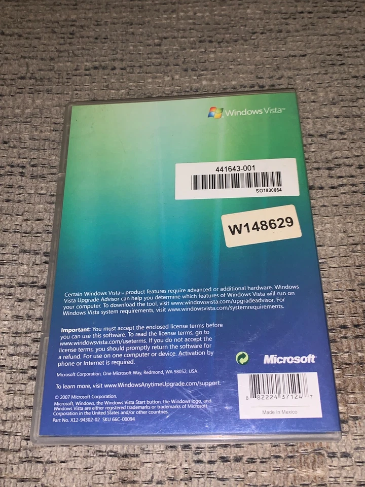 Microsoft Windows Vista Experience Anytime Upgrade DVD-ROM Disc 32-bit English - Image 2 of 4