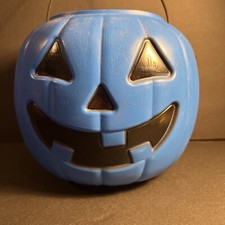 Blue General Foam Blow Mold Jack-O-Lantern Pumpkin Halloween Bucket USA Made