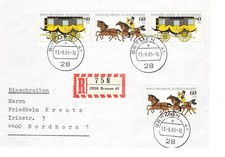 FDC Morphila 85 list polecony frankatura Mi. W Zd 8 i 1255 stempel Brema 1985