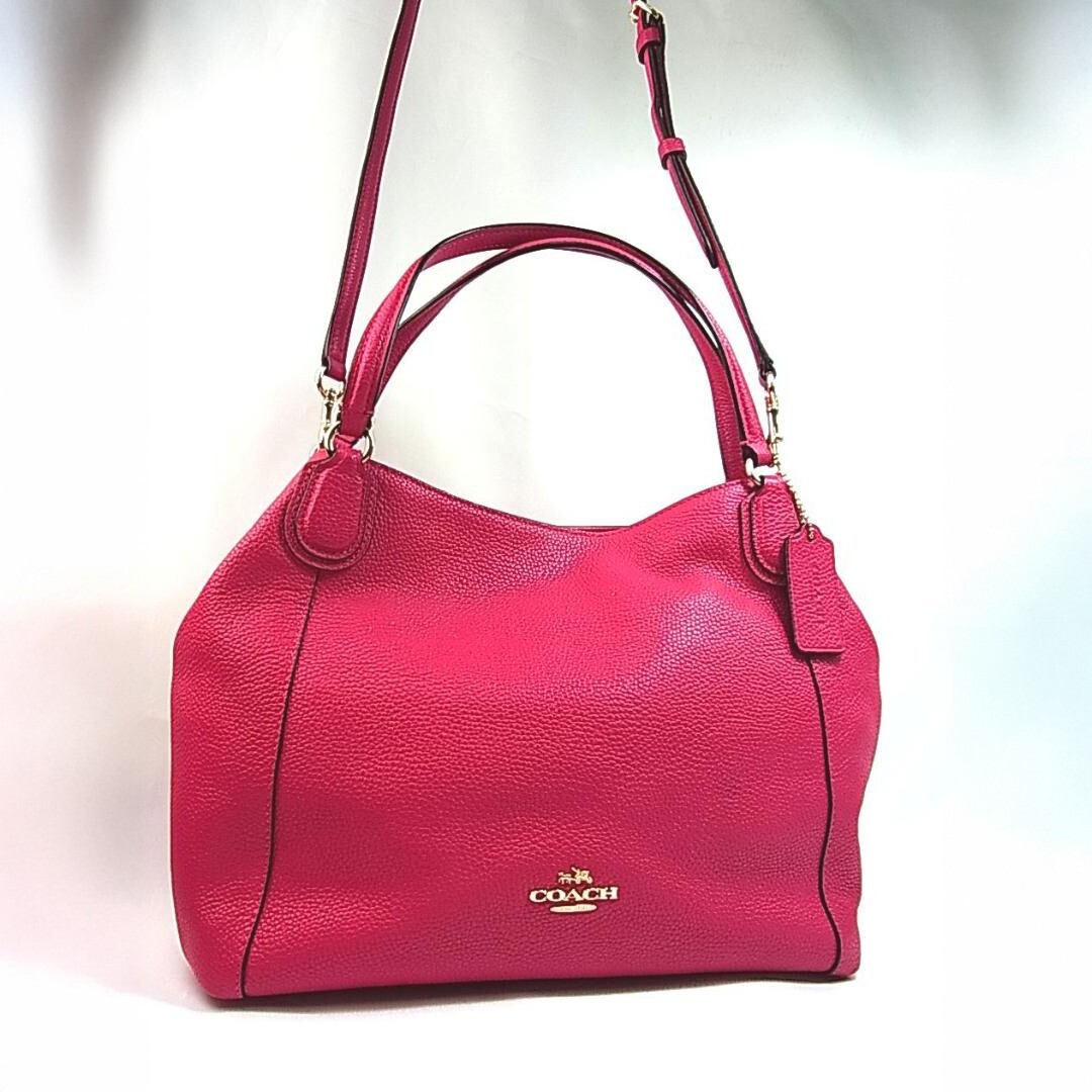 バッグ Coach Signature Pink 2way Shoulder Bag Coach 35983 2way Leather Shoulder Bag Pink Color Geniune Authentic