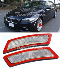 For 12-Up BMW F10 5-Series CLEAR Side Bumper Reflector Lights M Sport Package 
