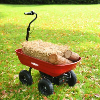 10'' Tires Wheelbarrow Electric Powered Utility Cart Quick-Release Dumping Cart