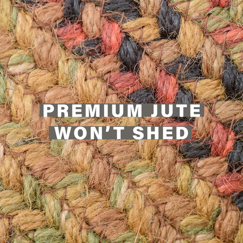 20X30” Brown Rectangular Braided Rug. Gingerbread Brown Jute Rug. Uses- Entryway - Picture 4 of 10