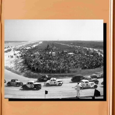 Pre- Daytona 500 Stock Car Racing 20 x 24 Canvas Wrap Print On the Sandy Beaches