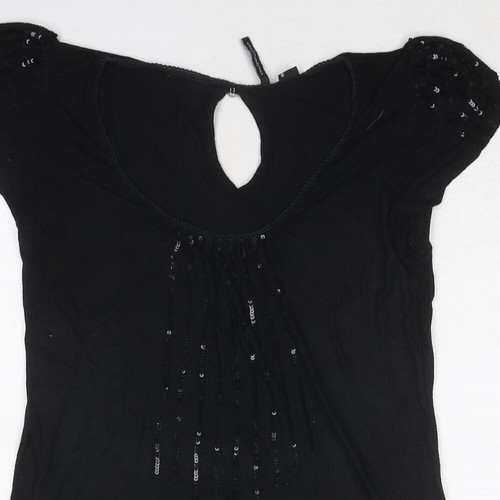 Fenchurch Womens Black Viscose Blend T-Shirt Size S - Picture 3 of 10