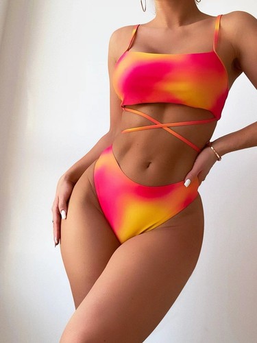 Nuevo Bikini Multicolor Tres Piezas Traje de Baño Playa Picante Niña Traje de Baño Lo último - Imagen 13 de 30