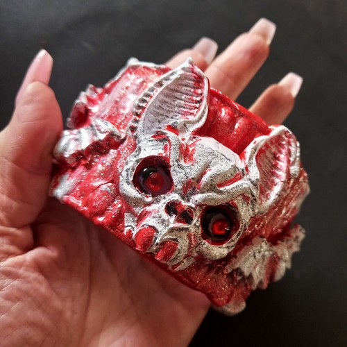 Extravagant Rigid Bracelet Jewelry Cuff Bat Vampire Dracula Transylvania Gothic - Picture 9 of 24