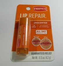 O'Keeffe's Lip Repair Unscented Lip Balm, 0.15 Ounce New Sealed