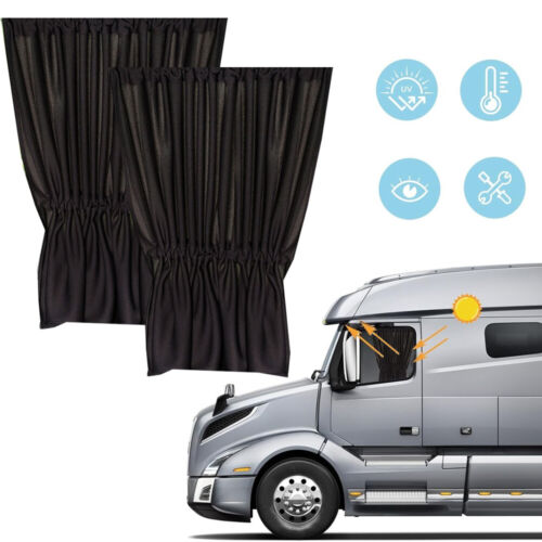 2x Car Sunshade Window Heat Insulation Cloth Cover UV Protector Privacy Curtains - Picture 8 of 12
