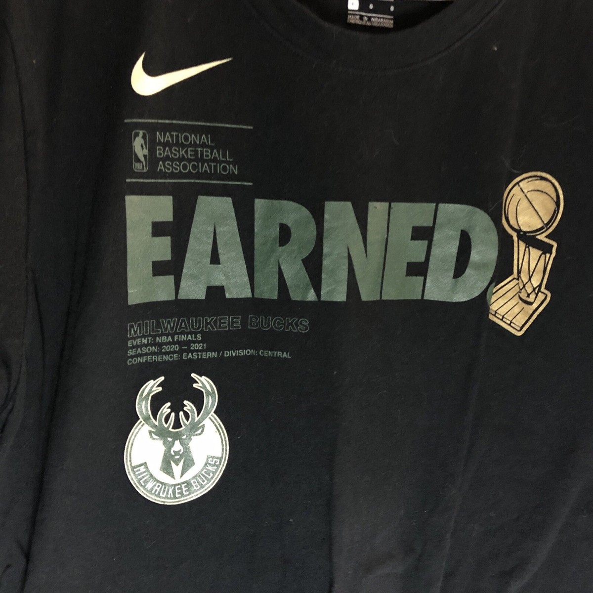 Milwaukee Bucks NBA 2021 Championship Earned Nike Shirt