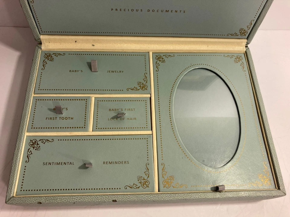 Винтажная коробка на память о ребенке и ребенке оборудование для восстановления шагреневая кожа - Изображение 4 из 4