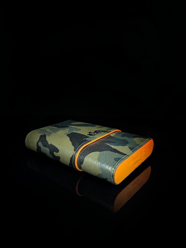Brizard and Co Golfers Etui (Showband 5) Tarnung und orangefarbenes Leder. Neu im Karton - Bild 10 von 13