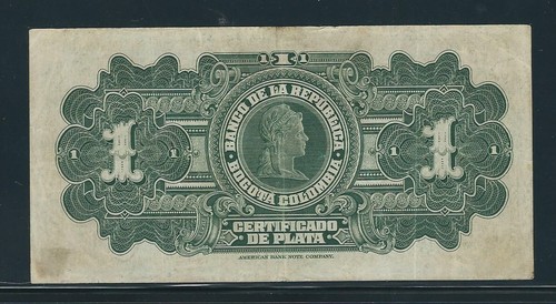 COLOMBIA BANKNOTES $1 1941 7 DIGITS SILVER CERTIFICATE - Picture 2 of 2