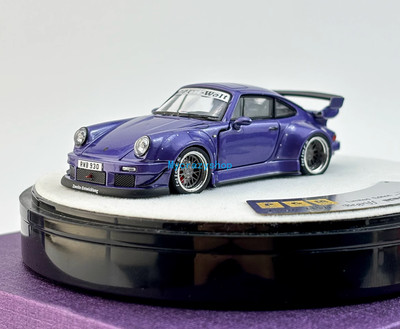 CR PGM 1:64 Purple RWB 930 Round Classic Sports Model Diecast Metal Car