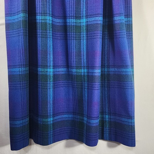 Vtg Pendleton Jacket Skirt Set Sz 12 Wool Plaid Jewel Tones Royal Blue Purple - Picture 20 of 24