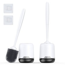 2 Pack Silicone Bowl Brush and Holder Set with Ventilated Holder, Floor Stand...