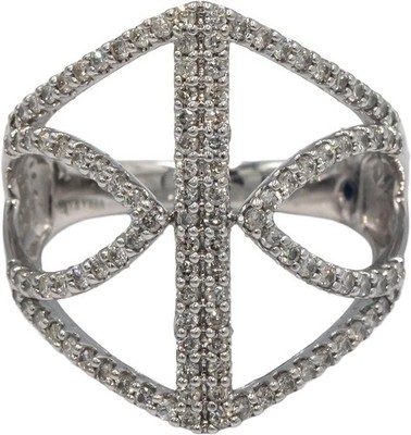 Vera Wang Love Ring 10 kt Weißgold Diamant moderner Stil 0,73 kt Größe 7
