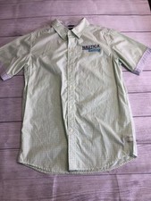 Camicia Nautica Giovani Ragazzi XL 18-20 Verde Gingham Sailing Team Serie Bottone Anteriore