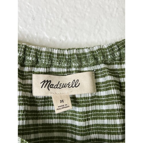 Madewell Omaha Tiered Gingham Top in Green Size Medium - Picture 2 of 5